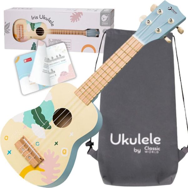 Chitarra Ukulele In Legno Blu Classic World Per Bambini-image