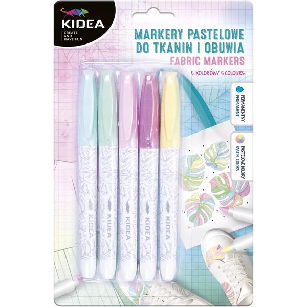 Pennarelli Per Scarpe E Tessuti Dai Colori Pastello 5 Colori Kidea MPOT5KA-image