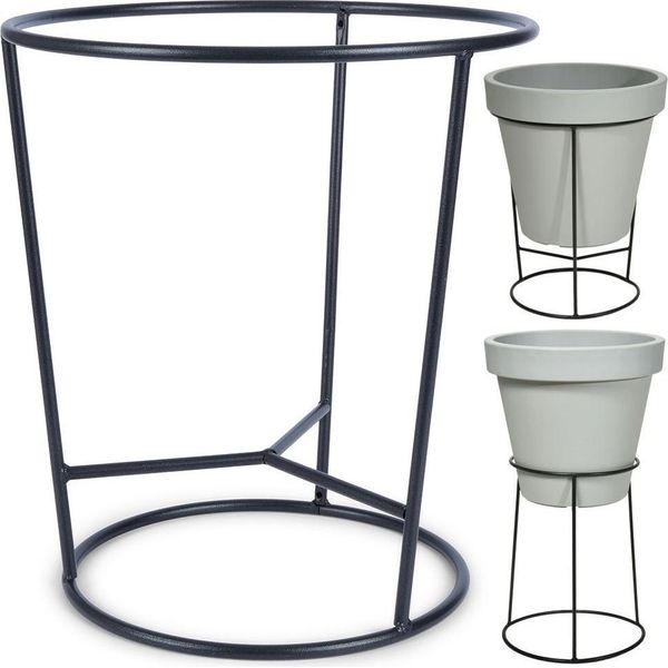 Vilde Portavaso Porta Piante Supporto Per Fiori Portavaso In Metallo Nero Bifacciale 37X41Cm-image