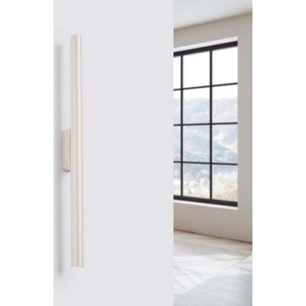 Lampada Da Parete Pastelo 2 Beige 2Xg9 8W Acciaio 50X5X2.5Cm Sollux Lighting-image