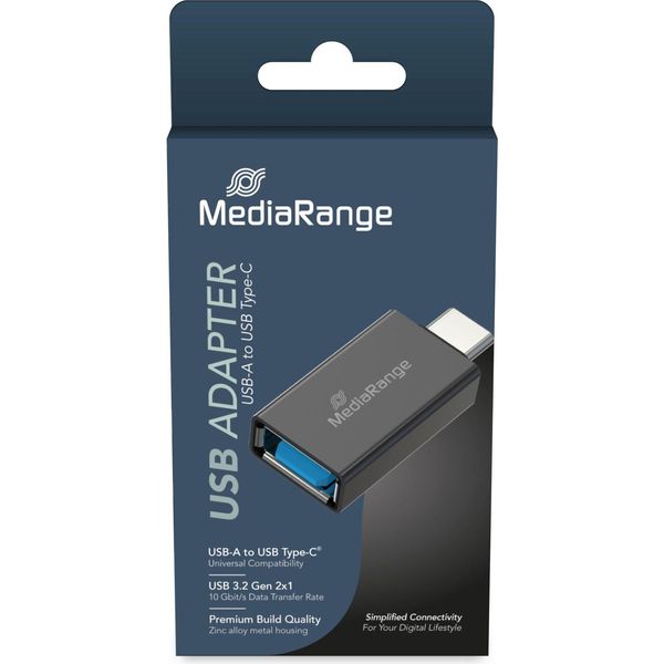 Mediarange MRCS216 Mediarange Universaler USB-A Auf USB-C Adapter Schwarz-image