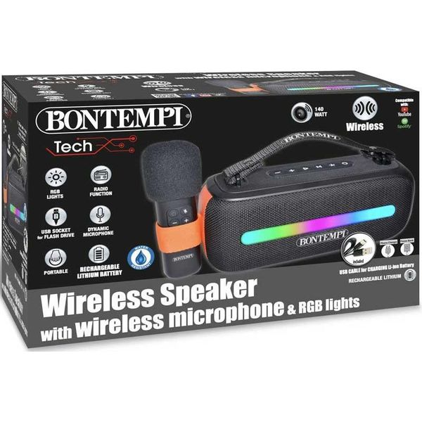 Altoparlante Wireless Bontempi Con Microfono E Illuminazione Rgb-image