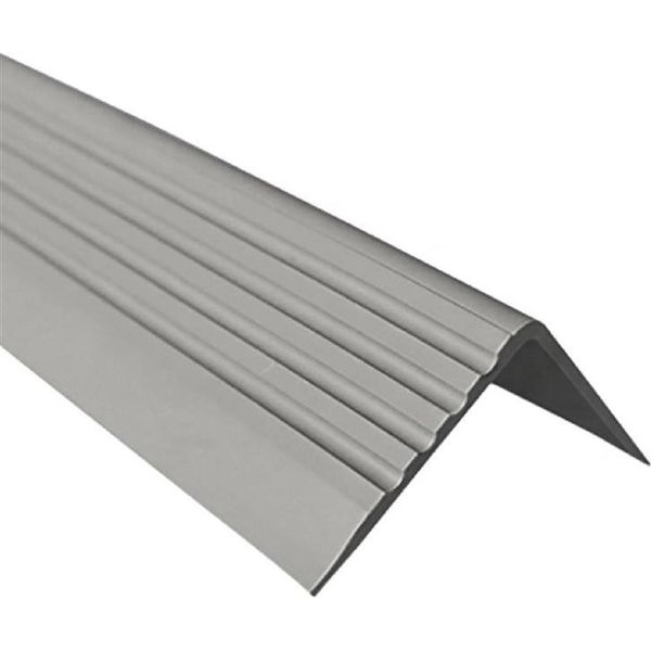 Binario Per Scale Quest In Pvc 50X42 Mm, 1,5 M, Bordo Antiscivolo Per Scale, Profilo Per Scale, Protezione Per Scale, Rgp, Grigio-image