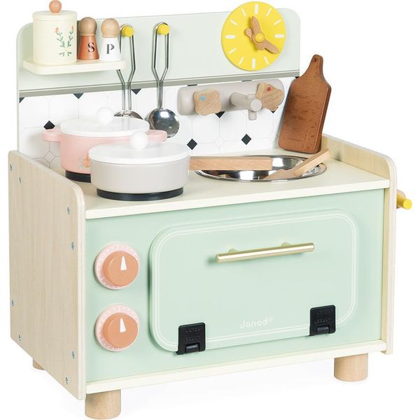 Cucina In Legno Per Bambini Janod - Piccola Cucina Da Gioco Con Accessori-image