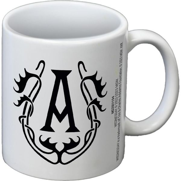 Mercoledì - Tazza Da Caffè "Famiglia Addams"", Stemma PM12367 (Taglia Unica) (Bianco/Nero)"-image
