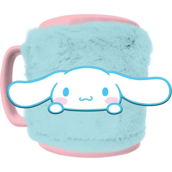 Sanrio - Tazza Da Caffè, Cinnamoroll, Tessuto Soffice, Nappina PM12711 (Taglia Unica) (Blu/Rosa)-image