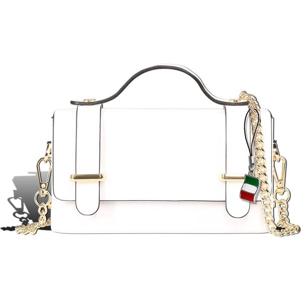 Florence Borsa Da Donna Piccola In Vera Pelle Bianca D2OTF841W1-image