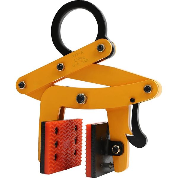Estrattore Per Pallet - Pinza Di Trazione - Forza Di Trazione 320 Kg - Apertura Ganasce 0-6,5 Cm - Gancio Autobloccante - Pattino Antiscivolo - Golfare Regolabile - Giallo-image