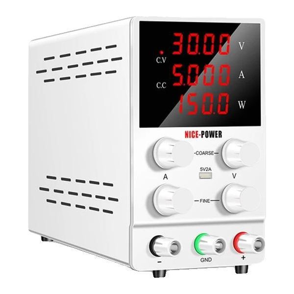 Alimentatore, Tensione Regolabile, Alta Precisione, (30V5A)Bianco, 220V Eu Plug-image
