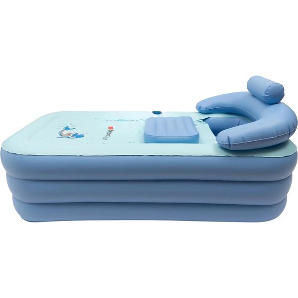 Vasca Da Bagno Gonfiabile, Design Confortevole, Struttura Robusta, Blu-image
