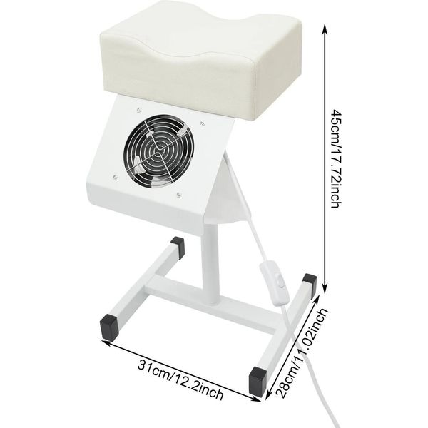 Sgabello Per Pedicure, Regolabile In Altezza, Struttura Stabile, Bianco-image