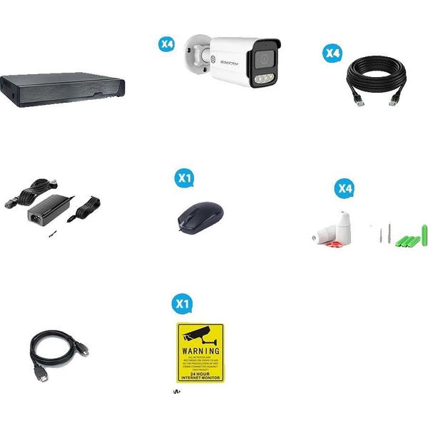 Sistema Di Telecamere Di Sicurezza, Risoluzione 5 Mp, Capacità Di Visione Notturna, 8CH Nvr 4 Camera-B, Nessuno-image