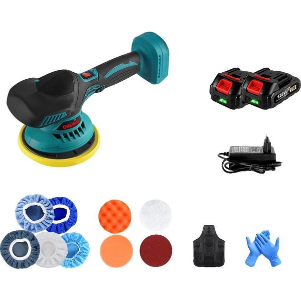 Lucidatrice Per Auto, Ruota Da 6 Pollici, Funzionamento A Batteria, Set Di 2 Batterie, Ue-image