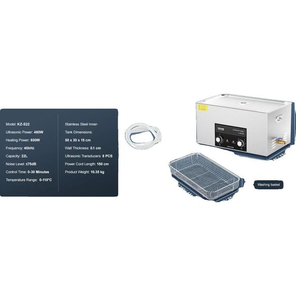 Pulitore A Ultrasuoni, Elevate Prestazioni Di Pulizia, Applicazione Versatile, 22L-image