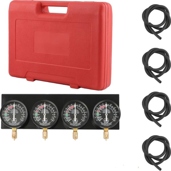 Set Di Strumenti Per La Sincronizzazione Del Carburatore, Configurazione A 4 Manometri, Tubo In Gomma Da 30 Pollici, Pressione Massima 1 Kg/Cm², Compatibile Con Vari Modelli, Peso 3,5 Kg-image