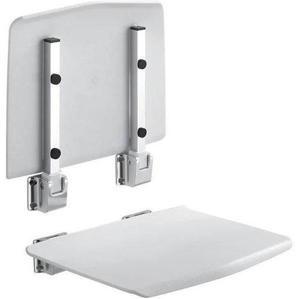 Sedia Da Bagno, Design Pieghevole, Alta Capacità Di Carico, Bianco Avorio-image