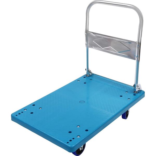 Carrello Da Trasporto, Design Pieghevole, Elevata Capacità Di Carico, Blu, L-image