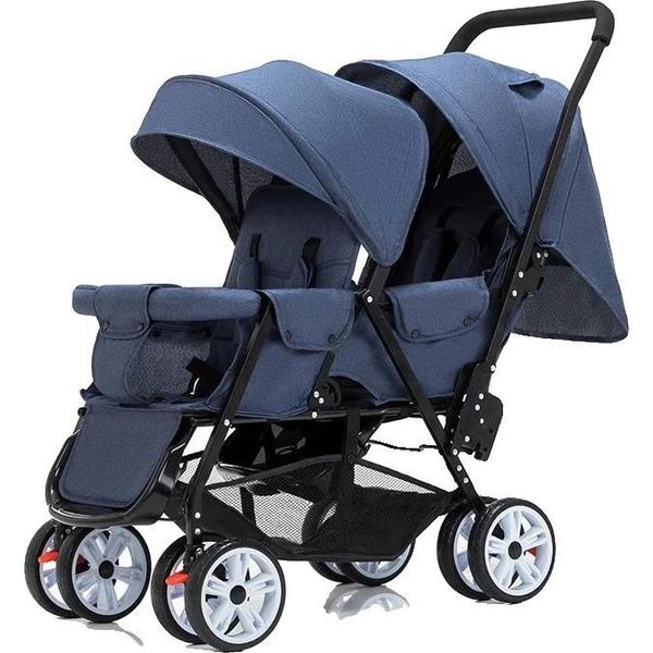 Marsupio Gemellare, Leggero E Compatto, 108 Ruote Piccole Blu-image