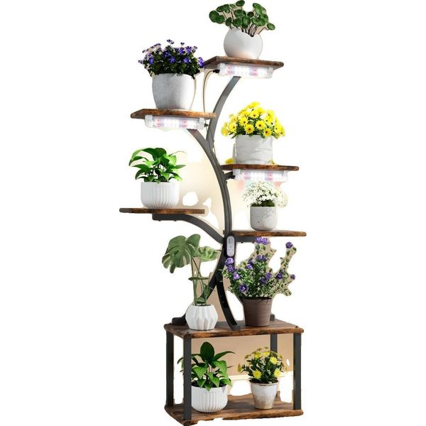 Supporto Per Piante, 7 Livelli, Design Vintage, Con Luce-image