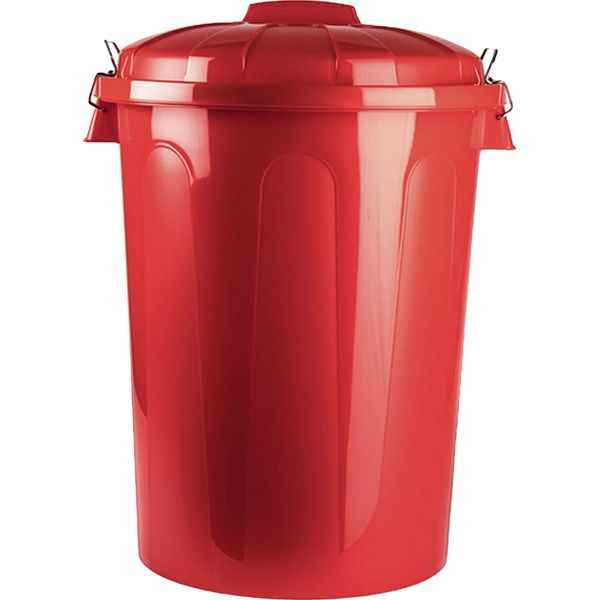 Cestino Per Rifiuti, Design Resistente, Materiale Ecologico, Rosso, 70L - 47,5X52X67Cm-image