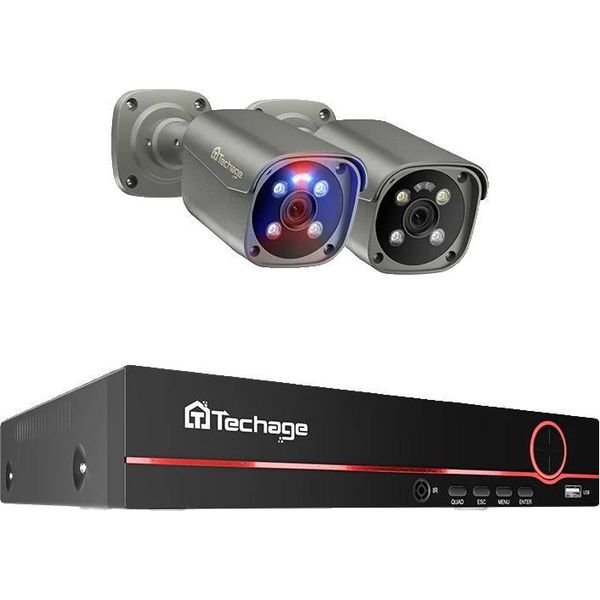 Sistema Di Telecamere Di Sorveglianza, Risoluzione 8MP, Audio Bidirezionale, Fotocamera 8CH 2Pcs 8MP, 3T (Sport All'aperto)-image