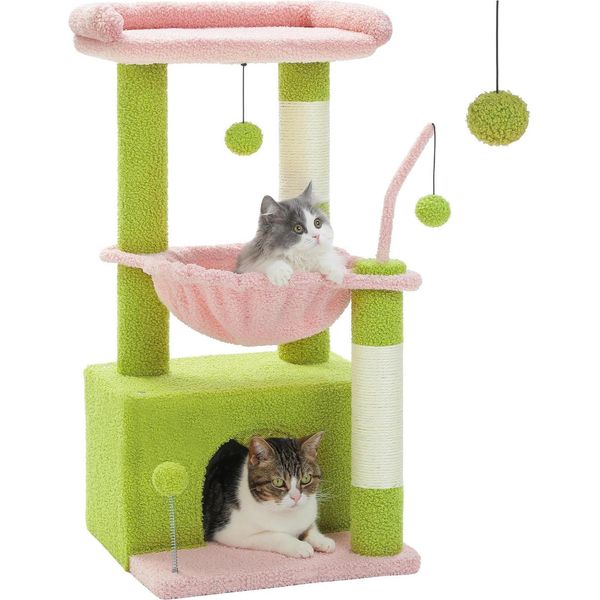 Albero Per Gatti, Accogliente Condominio, Emozionante Casetta, AMT0211PK, M-image
