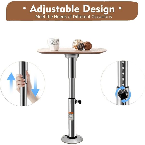 Base Da Tavolo Regolabile, Altezza Massima 72 Cm, Diametro Esterno Del Tubo 6 Cm, Diametro Della Base Superiore 17,4 Cm, Diametro Della Base Inferiore 17,5 Cm-image