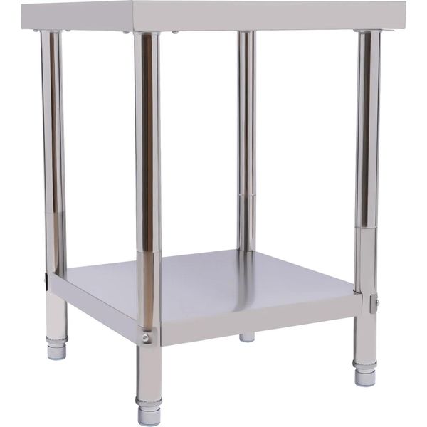 Tavolo Da Lavoro In Acciaio Inox - Tavolo Da Preparazione - Acciaio Inox 201 - 2 Livelli Con Ripiano - Portata 400 Kg - 60×45×80 Cm - Argento-image