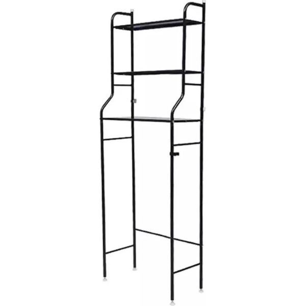 Scaffale Da Bagno, Design A Più Livelli, Struttura Robusta, Nero-image
