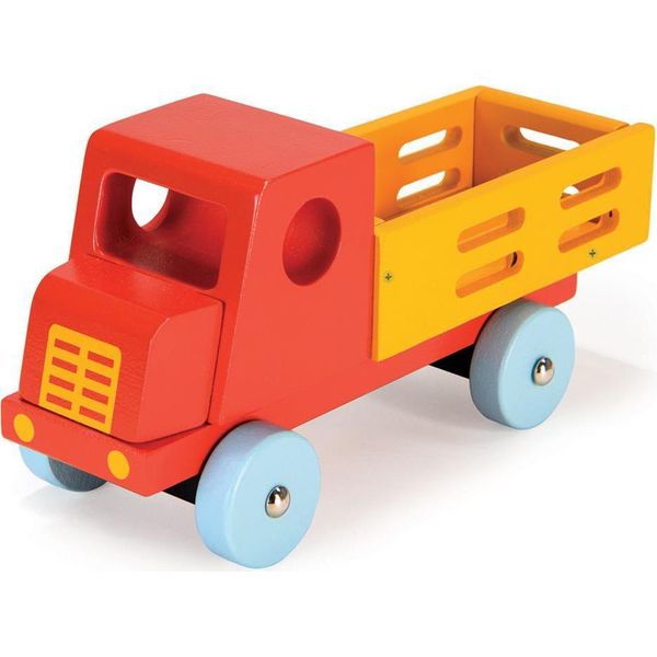 Camion Giocattolo In Legno Rosso Mentari - Educativo E Durevole-image