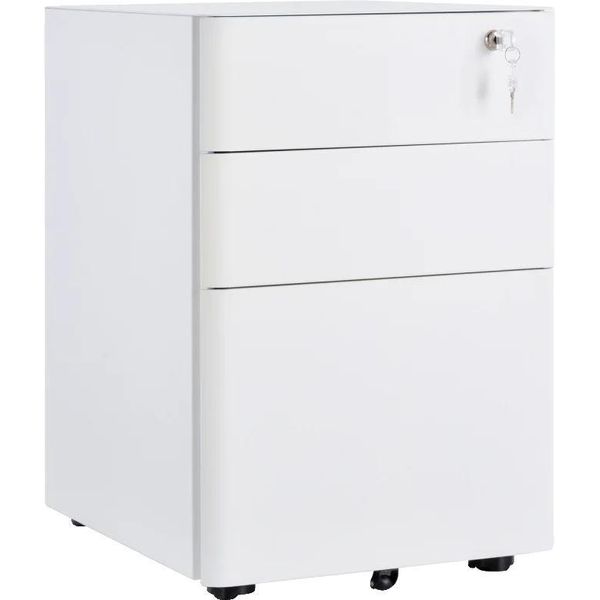 Distruggidocumenti, Acciaio Laminato A Freddo, 39 Cm L X 48 Cm L X 59 Cm A, 3 Cassetti, Capacità Di Carico Di 15 Kg Per Cassetto, Meccanismo Di Bloccaggio-image
