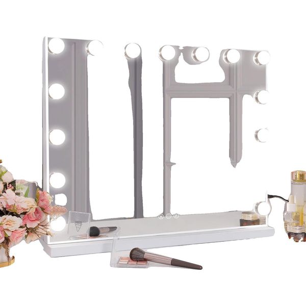 Specchio Per Il Trucco, 15 Lampade Led Dimmerabili, Comando A Sfioramento, 5846Usb-White, 5846Usb-White-image