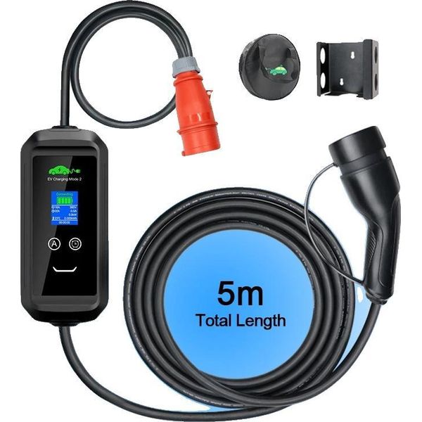 Caricabatterie Portatile Per Veicoli Elettrici, Corrente Regolabile, Controllo Tramite App, Standard 11KW-5M, TYPE2-image