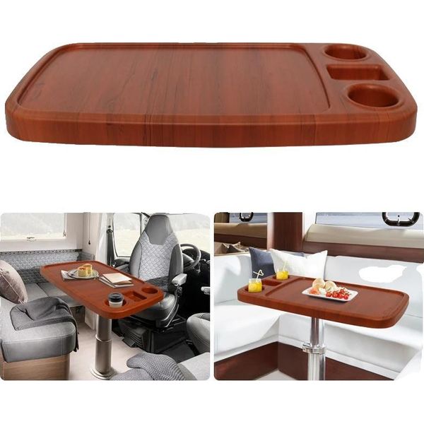 Tavolo Per Barca Da Pontone, Materiale Abs Resistente, Design Spazioso, Effetto Venature Del Legno-image
