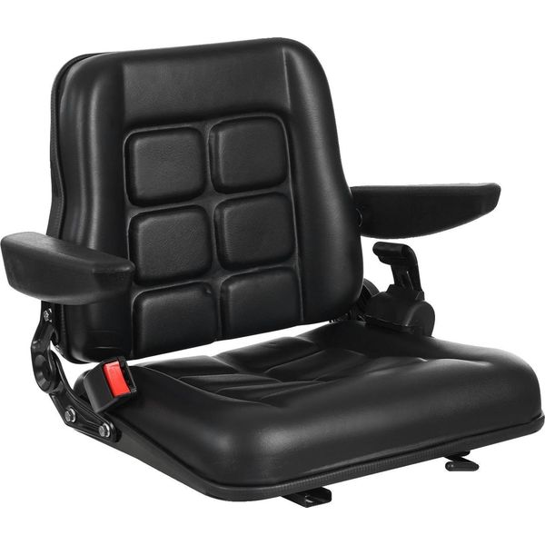 Sedile Per Carrello Elevatore, Schienale Regolabile, Materiali Resistenti, Nero-image