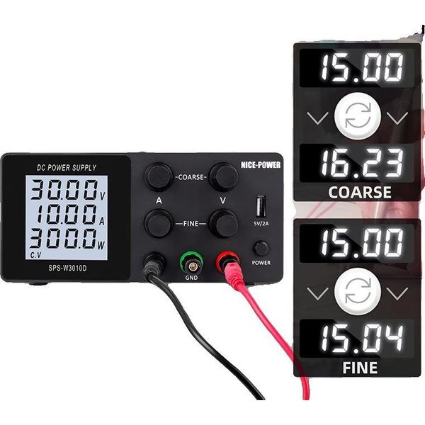 Alimentatore, Tensione Regolabile, Alta Precisione, (30V10A)LCD, 220V Eu Plug-image