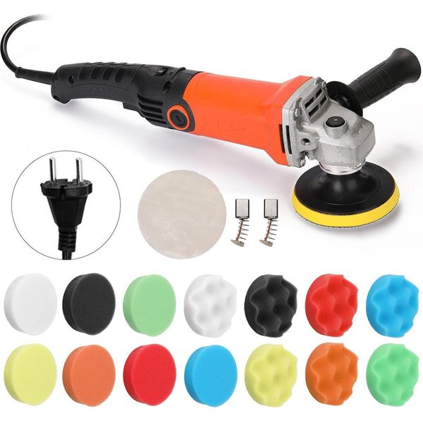 Lucidatrice Elettrica - Lucidatrice Per Auto - 1200 W - Velocità Minima 7000 Giri/Min - 6 Livelli - Disco Da 100 Mm - 220 V Ac Spina Eu 60 Hz - Oro-image
