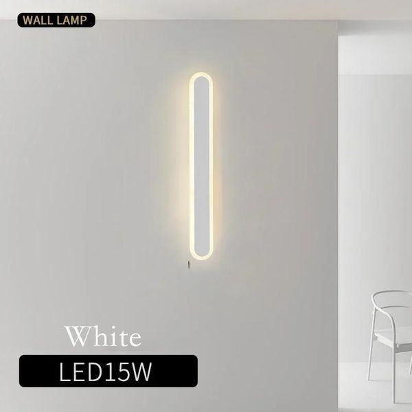Applique, Design Moderno, Illuminazione A Risparmio Energetico, Bianco-C, 100 Cm, Telecomando-image