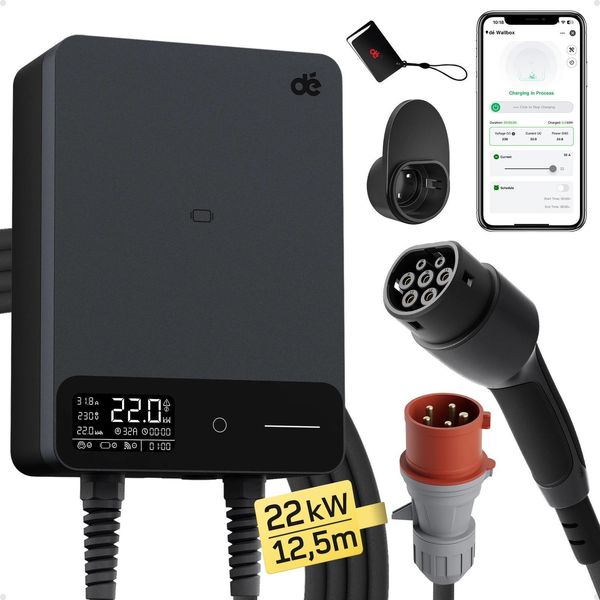 Caricabatterie Per Veicoli Elettrici, Potenza Di 11 Kw, Design Plug-And-Play, Cavo Da 11 Kw E 12 M, TYPE2-image
