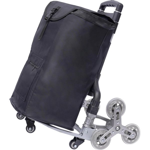 Carrello Pieghevole, 10 Ruote, Regolabile In Altezza, Nero-image