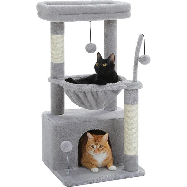 Albero Per Gatti, Accogliente Condo, Emozionante Casa Dei Giochi, AMT0211GY, M-image