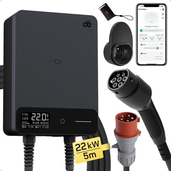 Stazione Di Ricarica Per Veicoli Elettrici, Compatibilità Con Il Tipo 2, Controlli Intelligenti, 22Kw 5M Di Cavo, TYPE2-image