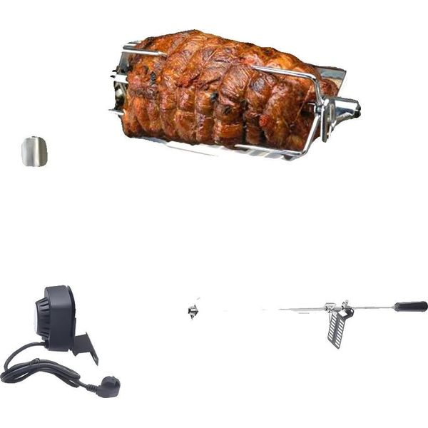 Griglia Rotante Elettrica, Dimensioni Ø 47 Cm / Ø 57 Cm, Potenza Motore 2 - 3 Giri/Min, Peso 1,98 Kg, Cavo Motore 120 Cm, Lunghezza Spiedo 50 Cm / 60 Cm-image