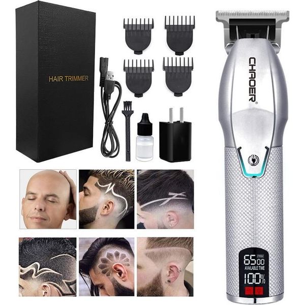Inf Tagliacapelli Professionale Uomo Con Lama In Vetroceramica E Display Digitale D'argento-image