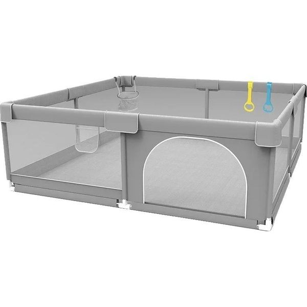 Area Giochi, Robusta Recinzione Di Sicurezza, Versatile Uso Interno, Grigio 200X200-image