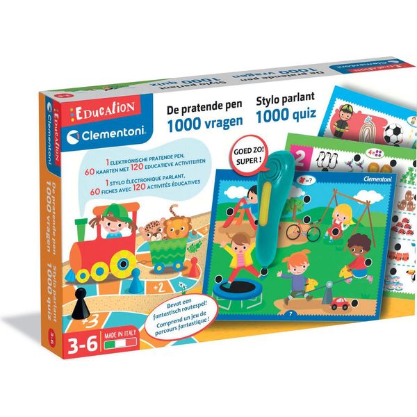 Clementoni Gioco Educativo Penna Parlante 1000 Domande Apprendimento Divertimento-image
