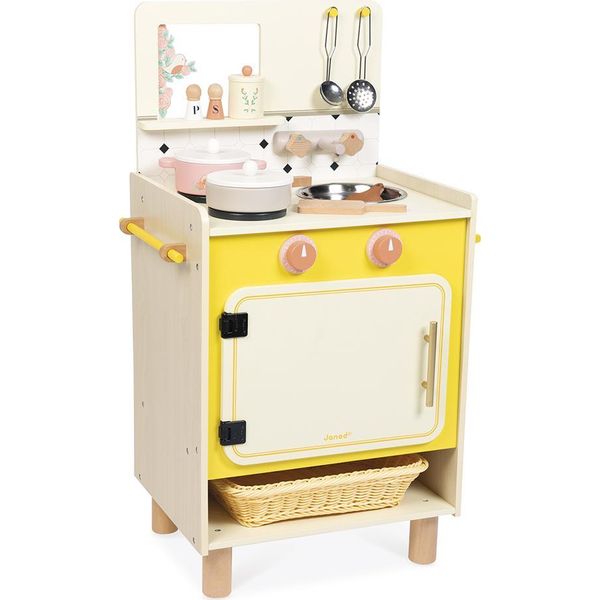 Cucina Da Gioco In Legno Janod - Cucina Per Bambini Della Nonna Lucida Con Accessori-image