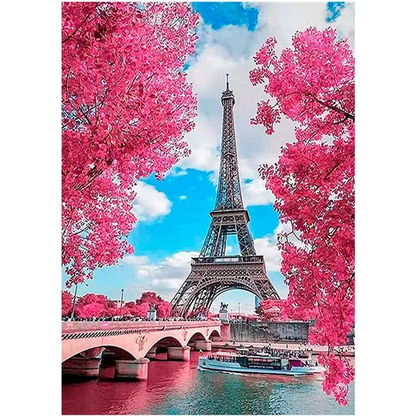 Mosaico Diamantato, Ricamo 30X40 Torre Eiffel V1 Linea Flamingo-image