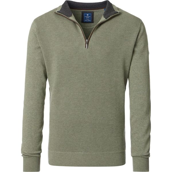 Redmond Uomo Casual Maglia Troyer Cerniera Comfort Cotone Verde Xxl-image