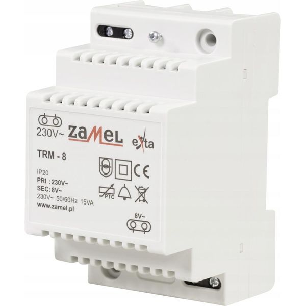 Trasformatore Modulare TRM-8 230/8V Trasformatore Zamel Per Campanelli-image